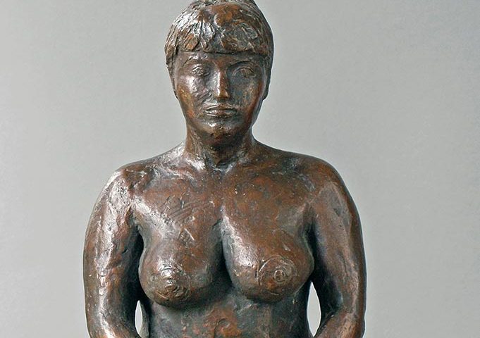 sitzende weibliche Figur aus Bronze von Klaus Kütemeier
